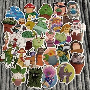 30 Pcs of Animal and Plant-Themed Stickers